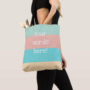 Personalized 1970s Retro Striped Tote Bag
