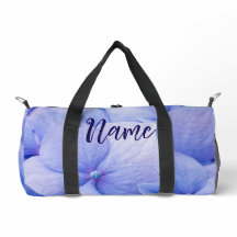 Personalized 19" L Duffle Bag - Blue Hydrangea