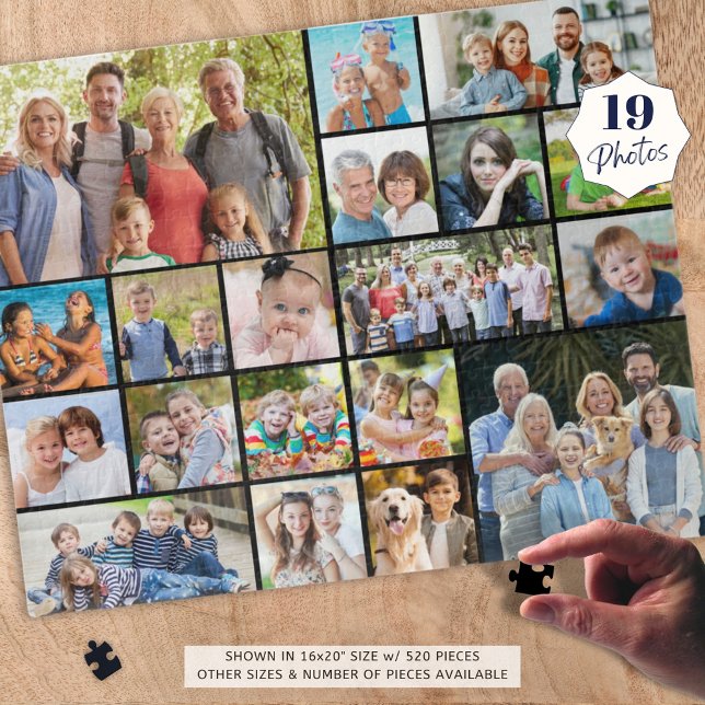 Personalized 19 Photo Collage Custom Colour Jigsaw Puzzle (Creator Uploaded)