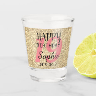 Personalized 19th Birthday Shot Glass