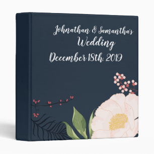 Personalized 1.5" Wedding Binder Baby Pink Cosmos