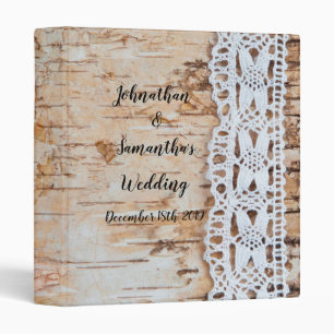 Personalized 1.5" Wedding Binder country barn wood