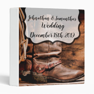 Personalized 1.5" Wedding Binder Cowboy Boots Barn