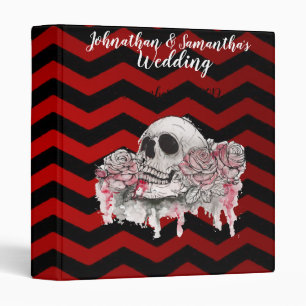 Personalized 1.5" Wedding Binder skull Rose goth C