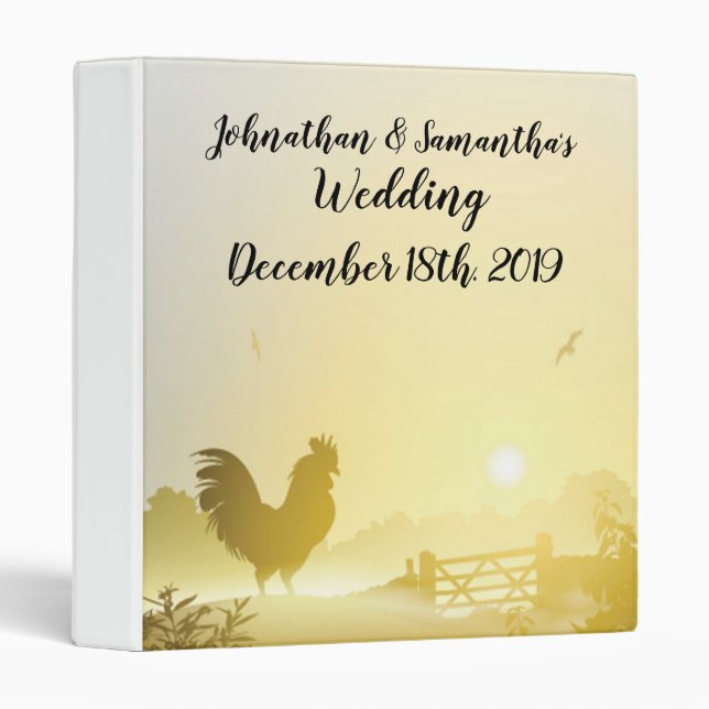 Personalized 1.5" Wedding Binder Sunny Morning Far (Front/Spine)