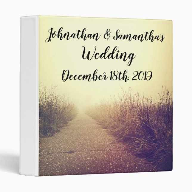 Personalized 1.5" Wedding Binder Sunrise Pathway W (Front/Spine)