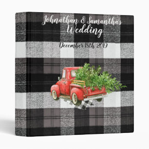 Personalized 1.5" Wedding Binder Xmas Truck Baffal