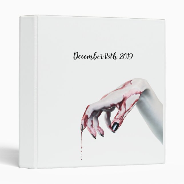 Personalized 1.5" Wedding Binder zombie blood drip (Front/Spine)