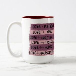 Personalized 1 Corinthians 13 Love Is Patient Two-Tone Coffee Mug