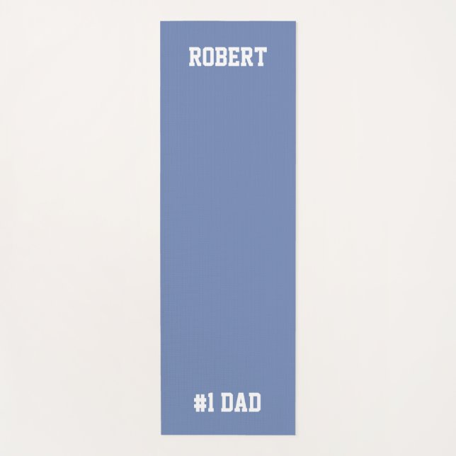 Personalized #1 Dad Father's Day Yoga Mat Blue (Front)