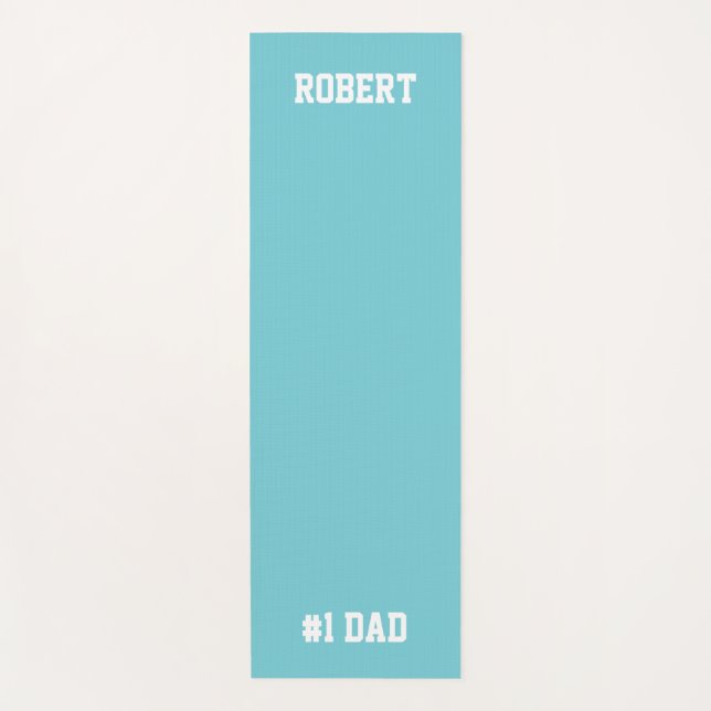 Personalized #1 Dad Father's Day Yoga Mat Green (Front)