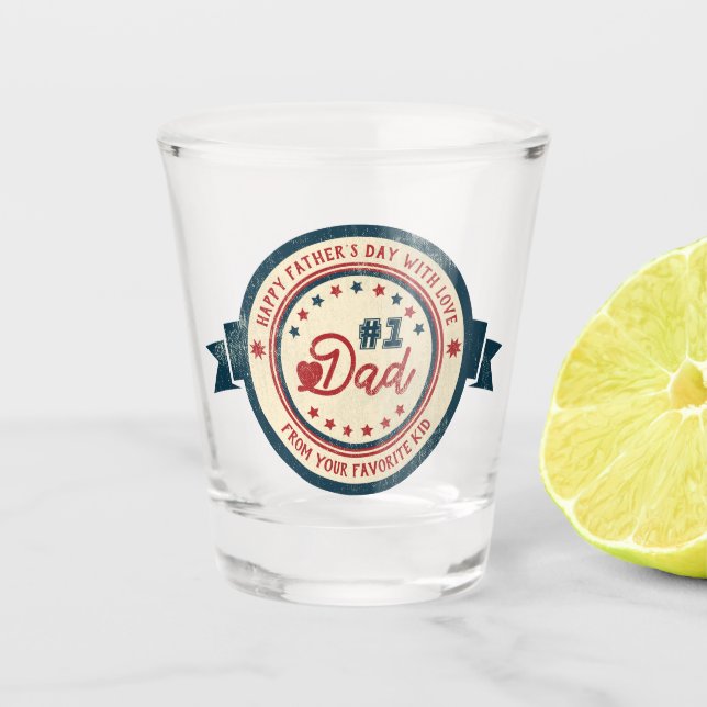Personalized #1 DAD Vintage Label Glass (Front)