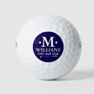 Personalized 1-letter Name Monogram dark blue Golf Balls