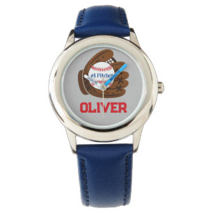 Personalized #1 Pitcher Boy's Baseball Watch