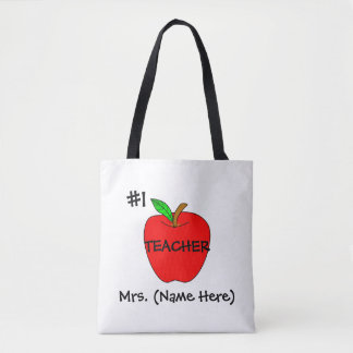 Personalized #1 Teacher Tote