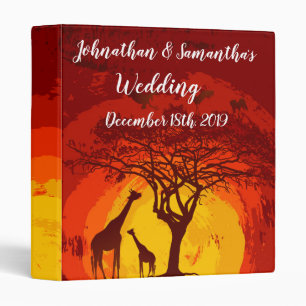 Personalized 1" Wedding Binder African Safari Gira