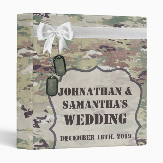 Personalized 1" Wedding Binder Army OCP Camo Unifo (Front/Spine)
