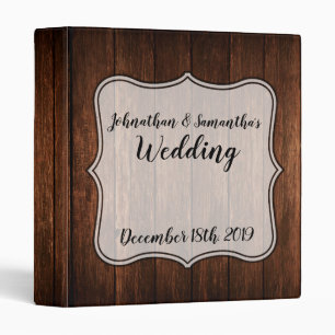 Personalized 1" Wedding Binder Barn Wood Country