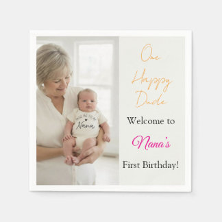 Personalized 1st Birthday Party Napkins