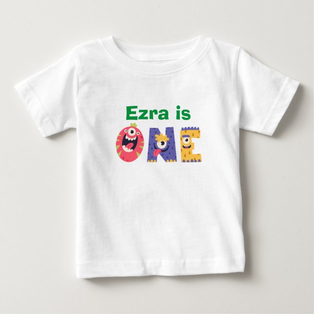 Personalized 1st Birthday T-Shirt for Boy (Front)