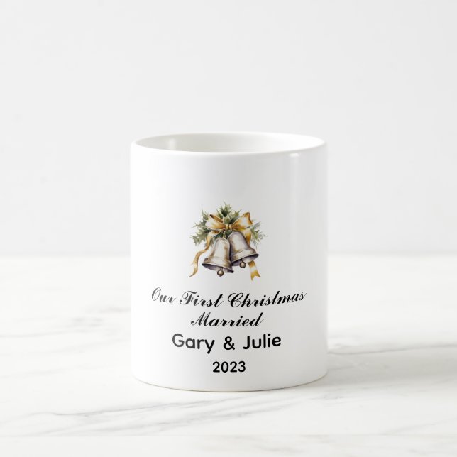 Personalized 1st Christmas Married Keepsake Coffee Mug (Center)