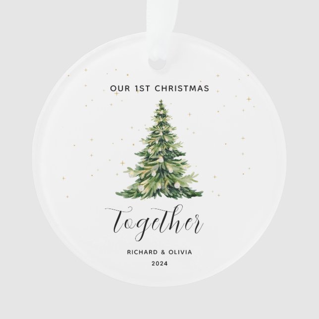 Personalized 1st Christmas Together Couple Gift  Ornament (Front)