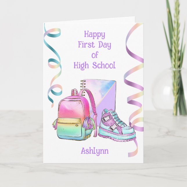 Personalized 1st Day of High School Card (Front)