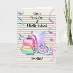 Personalized 1st Day of Middle School Card