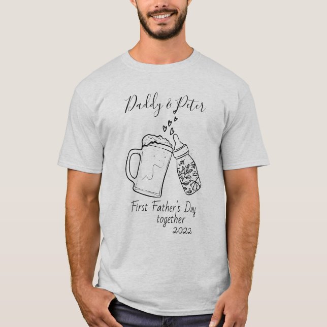 Personalized 1st Father's day matching T-Shirt (Front)