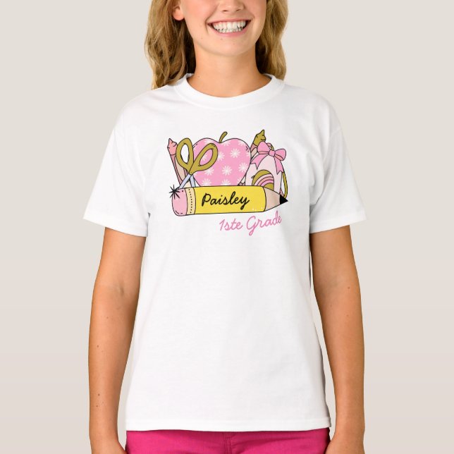 Personalized 1st Grade School T-Shirt (Front)