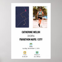 Personalized 1st Half Marathon Finisher Map