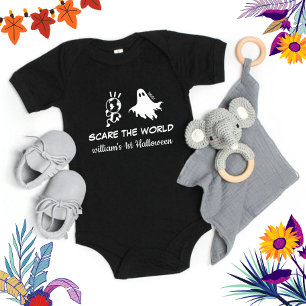 Personalized 1st Halloween Pumpkin Funny Baby  Bodysuit