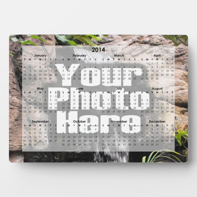 Personalized 2014 Photo Desk Calendar Plaque (Front)