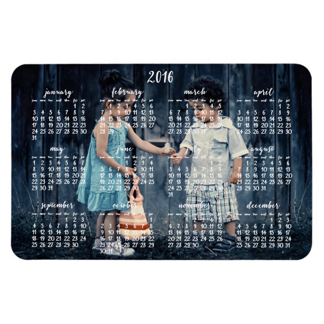 Personalized 2016 Magnetic Calendar 4x6 Magnet (Horizontal)