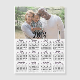 Personalized 2018 Calendar Magnetic Photo Card