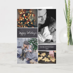 Personalized 2018 Vertical Christmas Photo Collage Card