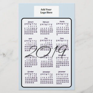 Personalized 2019 Calendar Custom Colour and Logo Flyer