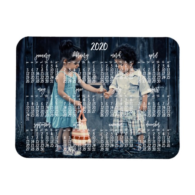 Personalized 2020 Magnetic Calendar 3x4 Magnet (Horizontal)