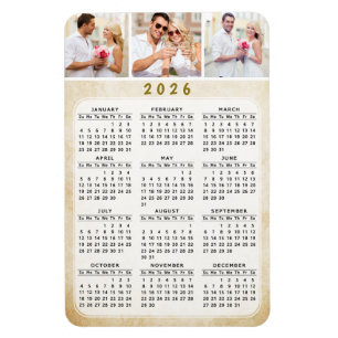 Personalized 2020 Photo Magnetic Fridge Calendar Magnet