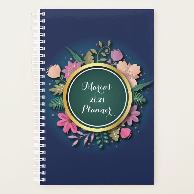 Personalized 2021 Floral Planner (Front)