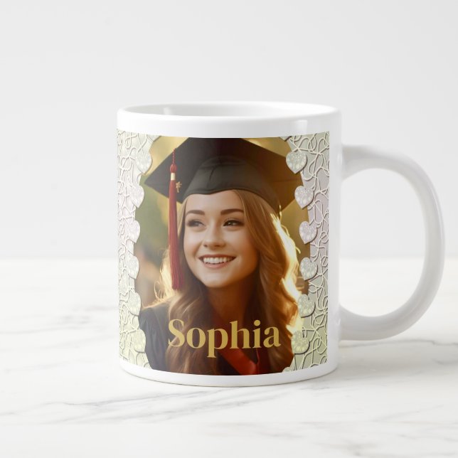 Personalized 2024 Graduation Photos Student Gifts Large Coffee Mug (Right)
