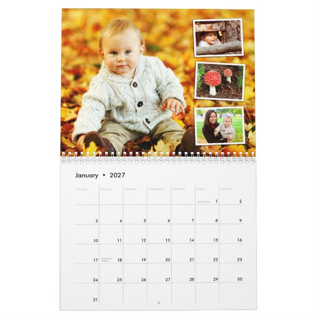 Personalized 2024 photo calendar custom holiday (Jan 2027)