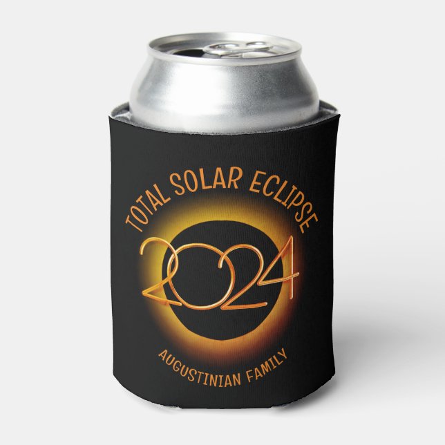 Personalized 2024 TOTAL SOLAR ECLIPSE Family Can Cooler (Can Front)