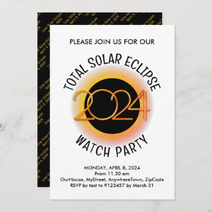 Personalized 2024 TOTAL SOLAR ECLIPSE Invitation