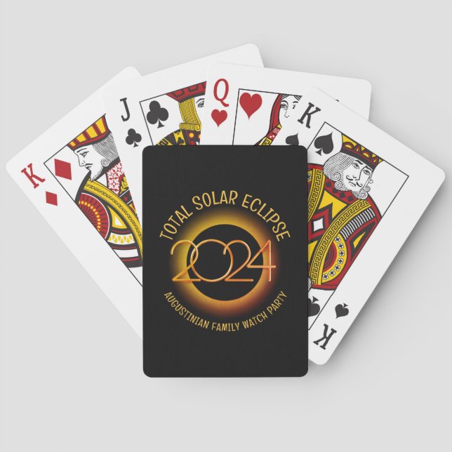 Personalized 2024 TOTAL SOLAR ECLIPSE Playing Cards (Back)