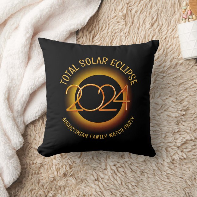 Personalized 2024 TOTAL SOLAR ECLIPSE Throw Pillow (Blanket)