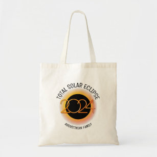 Personalized 2024 TOTAL SOLAR ECLIPSE Tote Bag