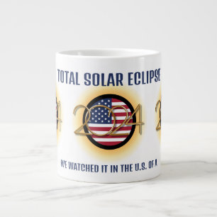 Personalized 2024 TOTAL SOLAR ECLIPSE USA Large Coffee Mug