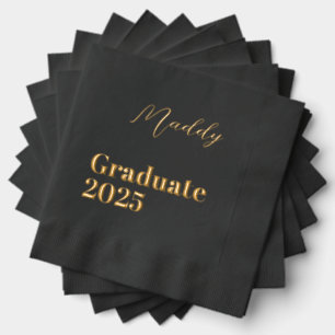 Personalized 2025 Graduation Napkins Gold