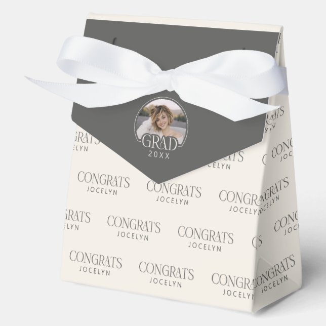 Personalized 2025 Photo Congrats Graduation Party Favor Box (Front)